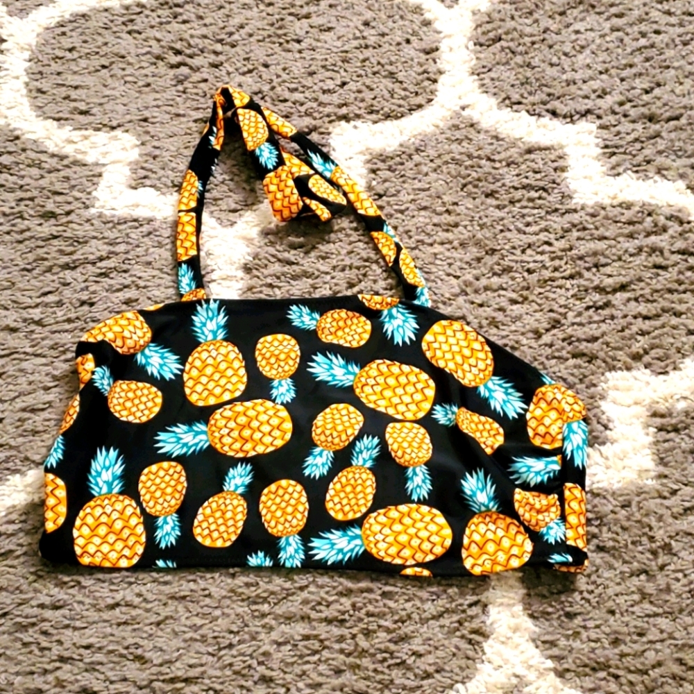 Pineapple bathing suit top.